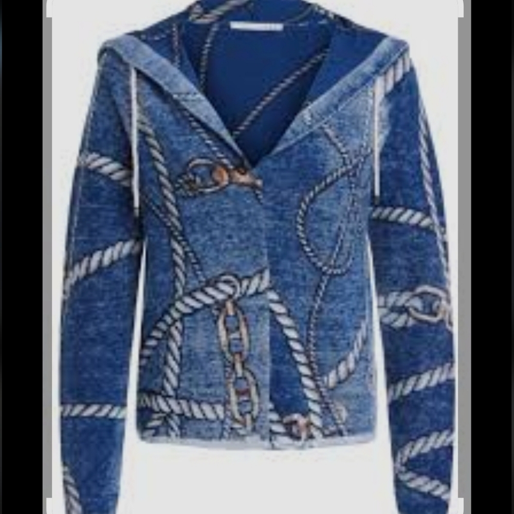 Blue Rope Print Oui Cardigan 6